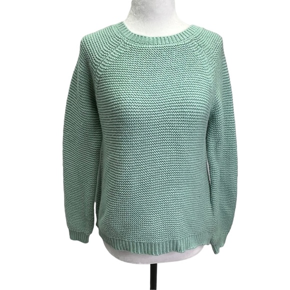 Anthropology Green Knit Long Sleeve Sweater Ribbon Tie On Back Size S - Picture 3 of 12